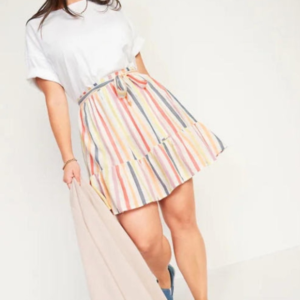 Old Navy Multicolor Striped Mini Skirt - Pastel Stripes
